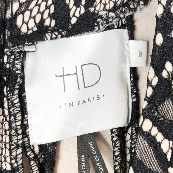 HD in Paris XSP Dress Black White Lace A Line‎ Mini Back Zip Sleeveless 1351 - Picture 9 of 9